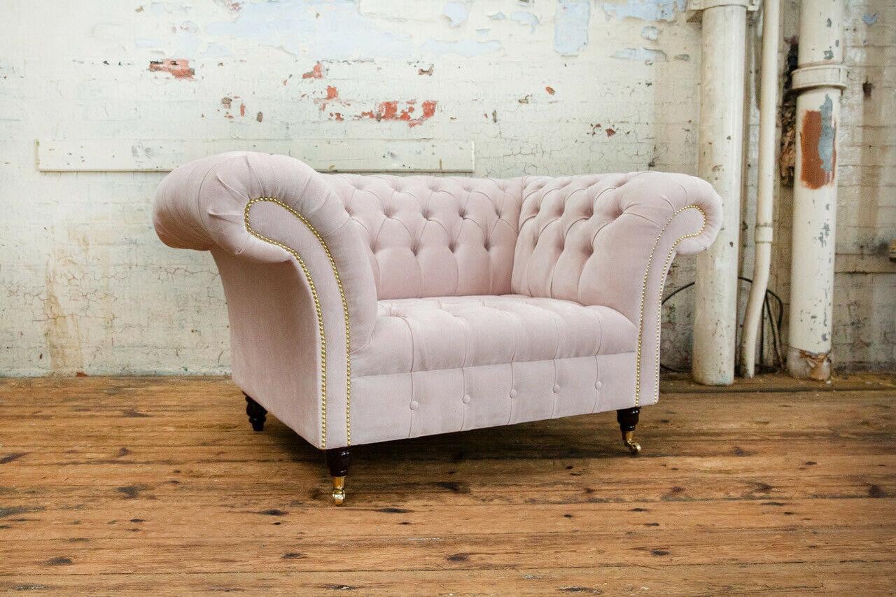 Chesterfield 1-zits fauteuil van textiel voor in de woonkamer