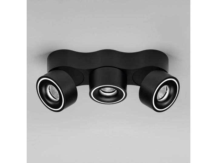 Egger Licht DLS LED-Strahler, Clippo Trio, schwarz, dimmbar, schwarz, für Arbeitszimmer / Büro, Aluminium, Modern