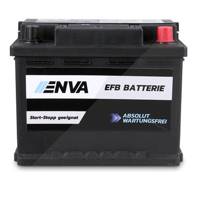 Enva EFB Autobatterie, Starterbatterie 12V 60Ah 560A [Hersteller-Nr. RNU060RH-EFB] für Fiat, Mitsubishi, VW, Great Wall, Jeep, Kia, Subaru, BMW, Abart