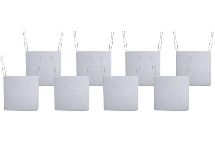 Beliani Outdoor-Sitzkissen 8er Set hellgrau mit Bindebändern für Gartenstuhl Sassari