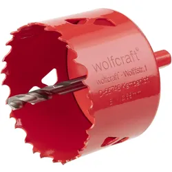WOLFCRAFT Lochsäge, Ø68mm, 40mm Kerbentiefe, Sechskantaufnahme, 6mm Bohrer, für Holz und Stahl