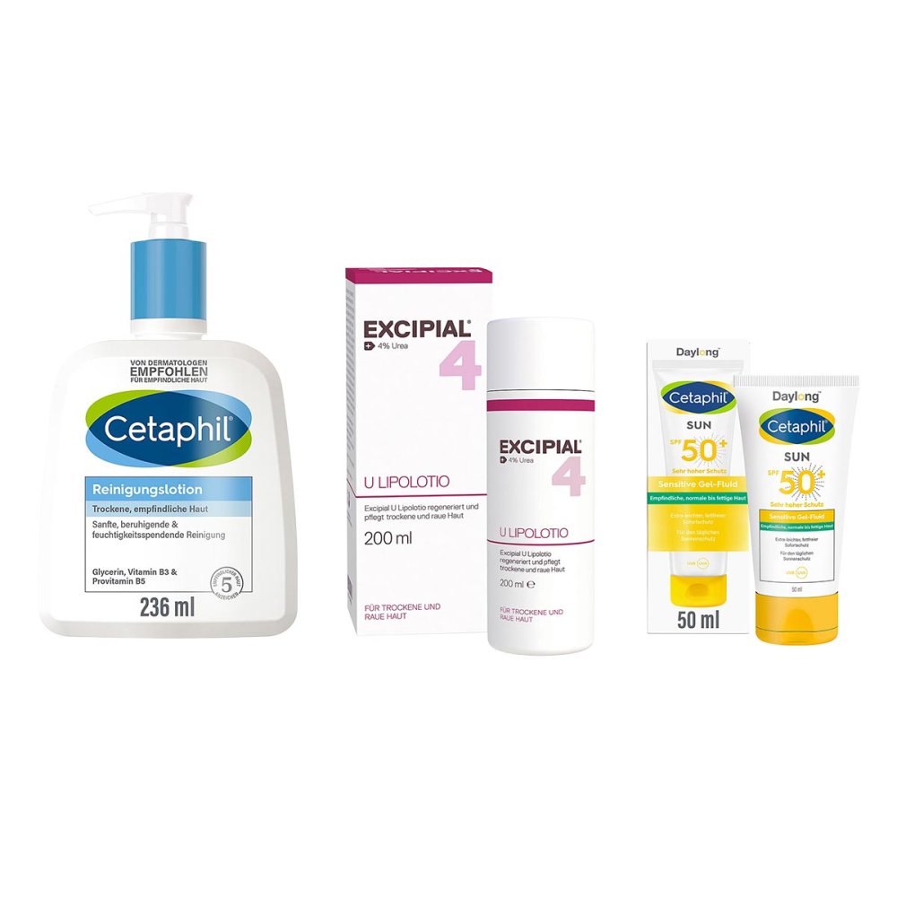 Galderma Laboratorium GmbH Excipial & Cetaphil Set: Reinigung, Pflege & UV-Schutz 08105395