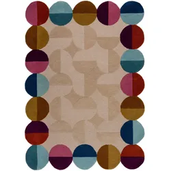 WOLLTEPPICH HALLEIN, geometrisch, Beige-Bunt, 160 x 230 cm