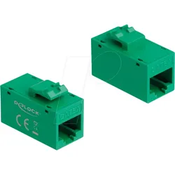 DELOCK 90640 - Keystone Modul, Cat.6a RJ45 Buchse / Buchse, UTP, grün