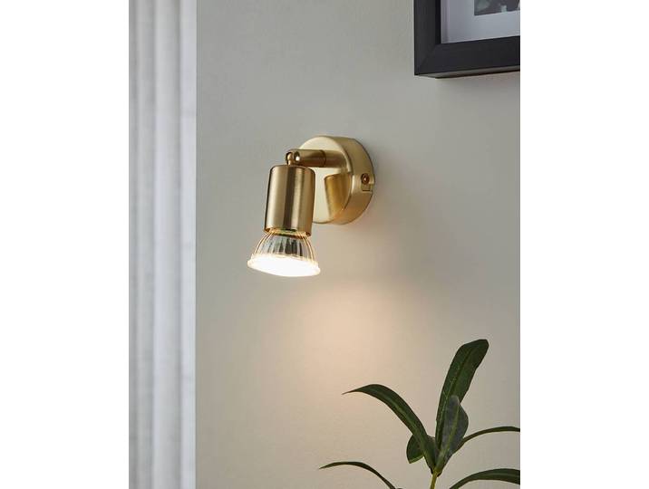 Plafonnier Buzz-LED Ø 6cm Doré/Doré 1 Matériau : Métal Surface en métal : Brossé Type de métal : Acier LED GU10