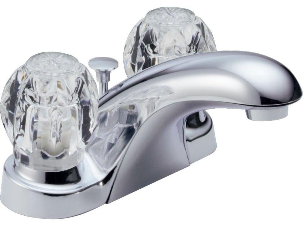 Dripio Waterbesparende Wasbakmengkraan met twee hendels, Chroom, 3-gats, 4 inch