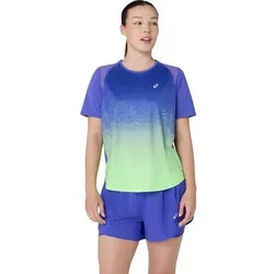 ASICS Damen T-Shirt ROAD FADE SS TOP, Größe L in Grau Grau