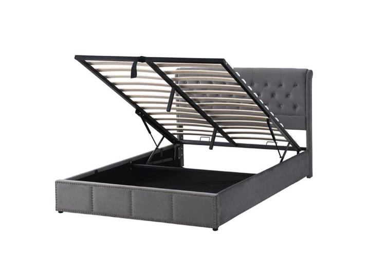 Lit coffre 140 x 200 cm avec levier hydraulique EVRYAE