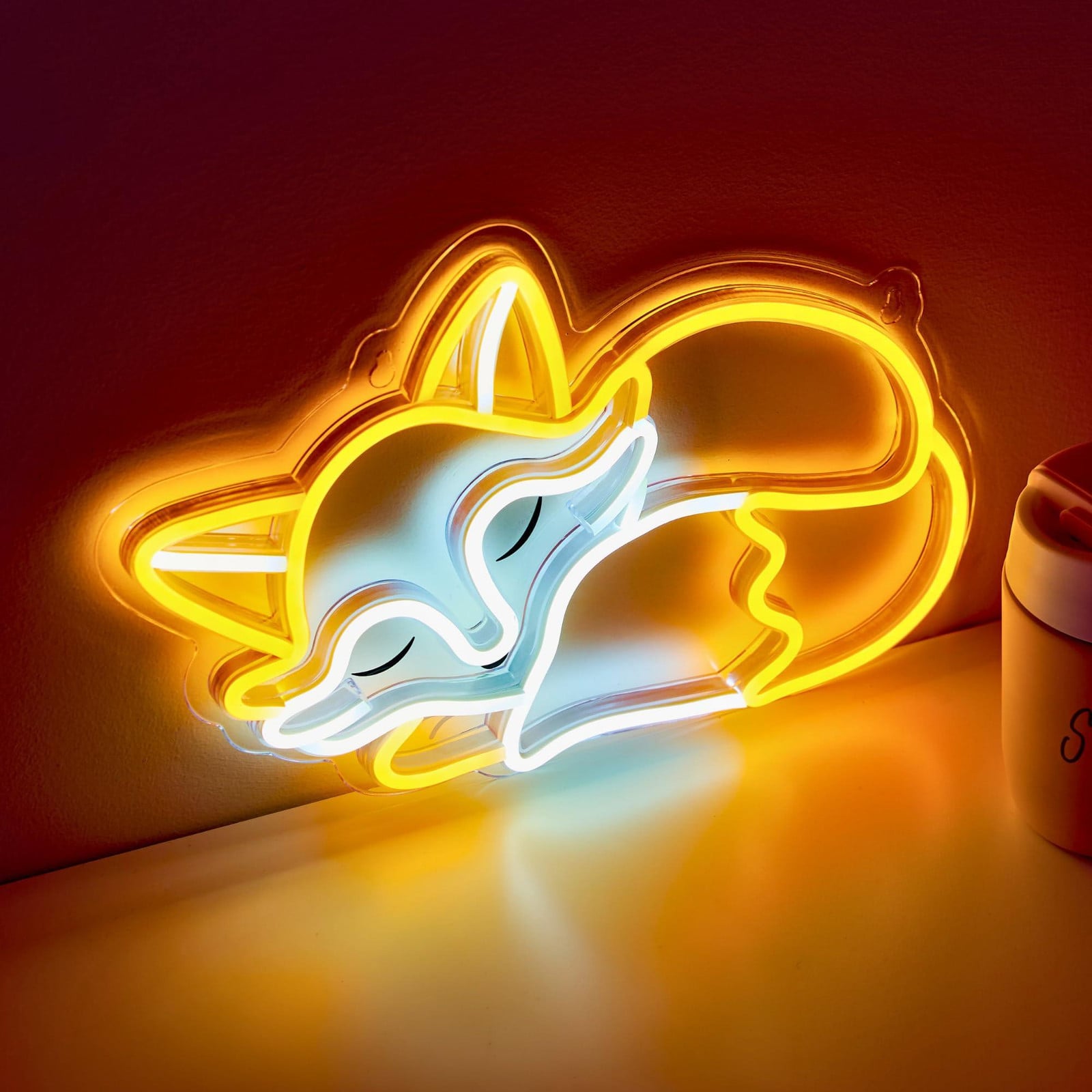 Selius LED Neon Vos Wandlamp voor Kinderkamer en Slaapkamer