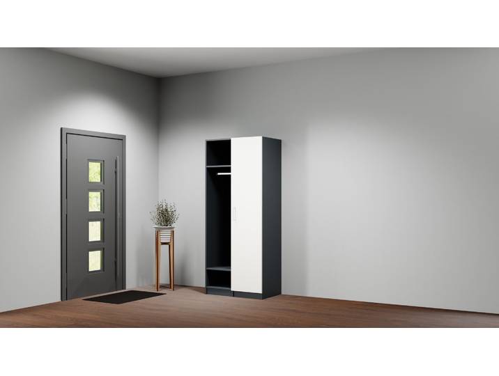 Vestiaire d'entrée sur mesure Pickawood Mélaminé premium Noir