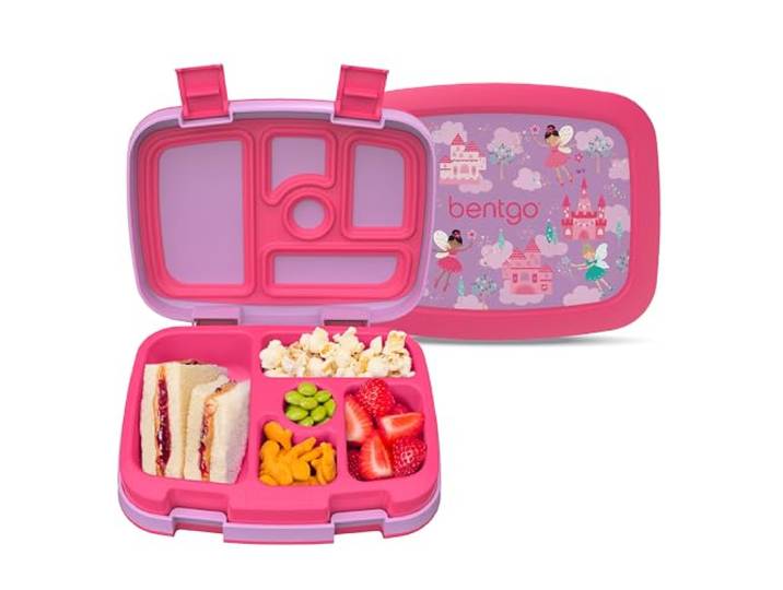 Bentgo® Kids Prints Lunchbox für Kinder, auslaufsicher, 5 Fächer, Bento-Stil, ideale Portionsgrößen für Kinder von 3 bis 7 Jahren, BPA-frei, spülmaschinenfest, lebensmittelechte Materialien (Feen)
