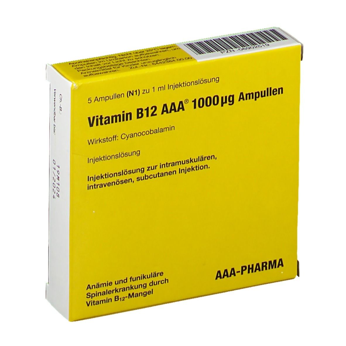 Vitamin B12 AAA 1000 µg Ampullen Injektionslsg. 5x1 ml