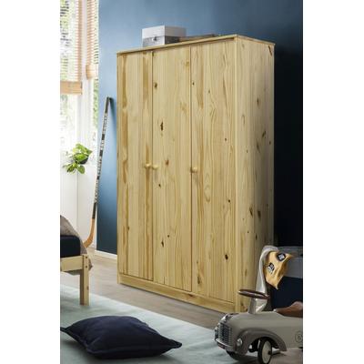 Kleiderschrank MÖBILIA, beige (natur), B:107cm H:175cm T:50cm, Massivholz, Schränke, Kleiderschrank, gefertigt aus massivem Kiefernholz