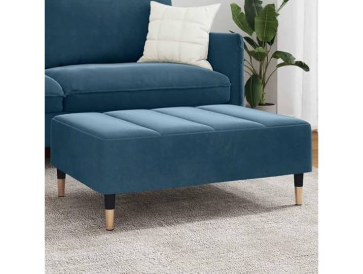 TUERYAFEK Fußhocker Blau 77x55x31 cm Samt Stabiler Sperrholzrahmen, vielseitig als Fußablage oder Sitzgelegenheit, kompakte Größe für Wohnzimmer