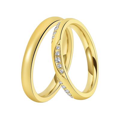 Trauring DOOSTI "Schmuck Geschenk Edelstahl Trauring Ehering Partnerring LIEBE" Gr. 66, gold (gelbgoldfarben), Fingerringe, Damen, 66, ohne Zirkonia, Edelstahl, 3mm, Trauring, wahlweise mit oder ohne Zirkonia