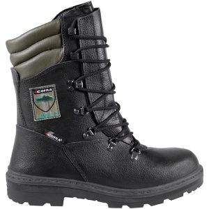 COFRA Schnittschutzstiefel Chain Bole, schwarz, Schnittschutzklasse 2, Echt Leder, Größe 45