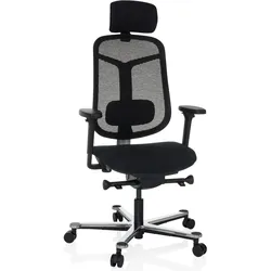 hjh OFFICE High End Bürostuhl BICOLORE HIGH Stoff / Netzstoff mit Armlehnen (höhenverstellbar)