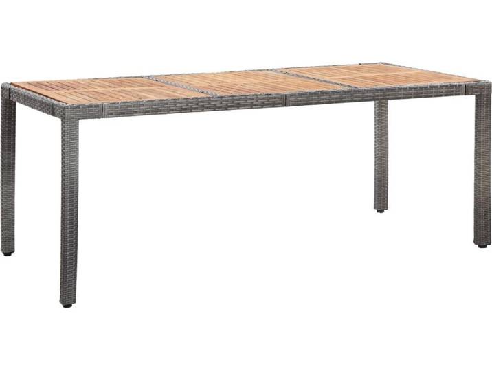 vidaXL 9-tlg. Garten-Essgruppe mit Auflagen Poly Rattan Grau