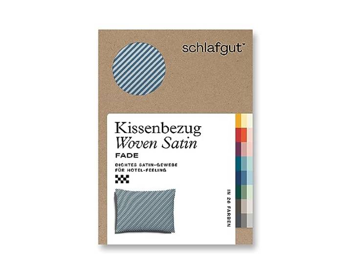 schlafgut Woven Fade Satin Kissenbezug 60x80 cm gestreift, Gray Fade