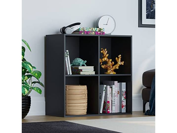 Vida Designs Durham Cube Bibliothèque de Rangement pour Salon ou Bureau (4 Cubes\, Noir)