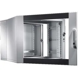 Rittal Wandgehäuse EL, 3-teilig mit Montageschienen und Profilschienen (6 HE, 19 Zoll Rack), Serverschrank, Grau