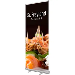 RollUp inkl. Proficheck und Proof 85x200cm einseitig, Rollup mit Druck und Tasche, Banner Roll-up