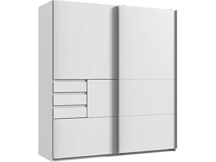 möbelando Schwebetürenschrank >Bamberg< (BxH: 180x198 cm) in Weiss - 180x198cm (BxH)