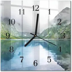 WANDUHR aus Glas 30x30 cm - Bergsee