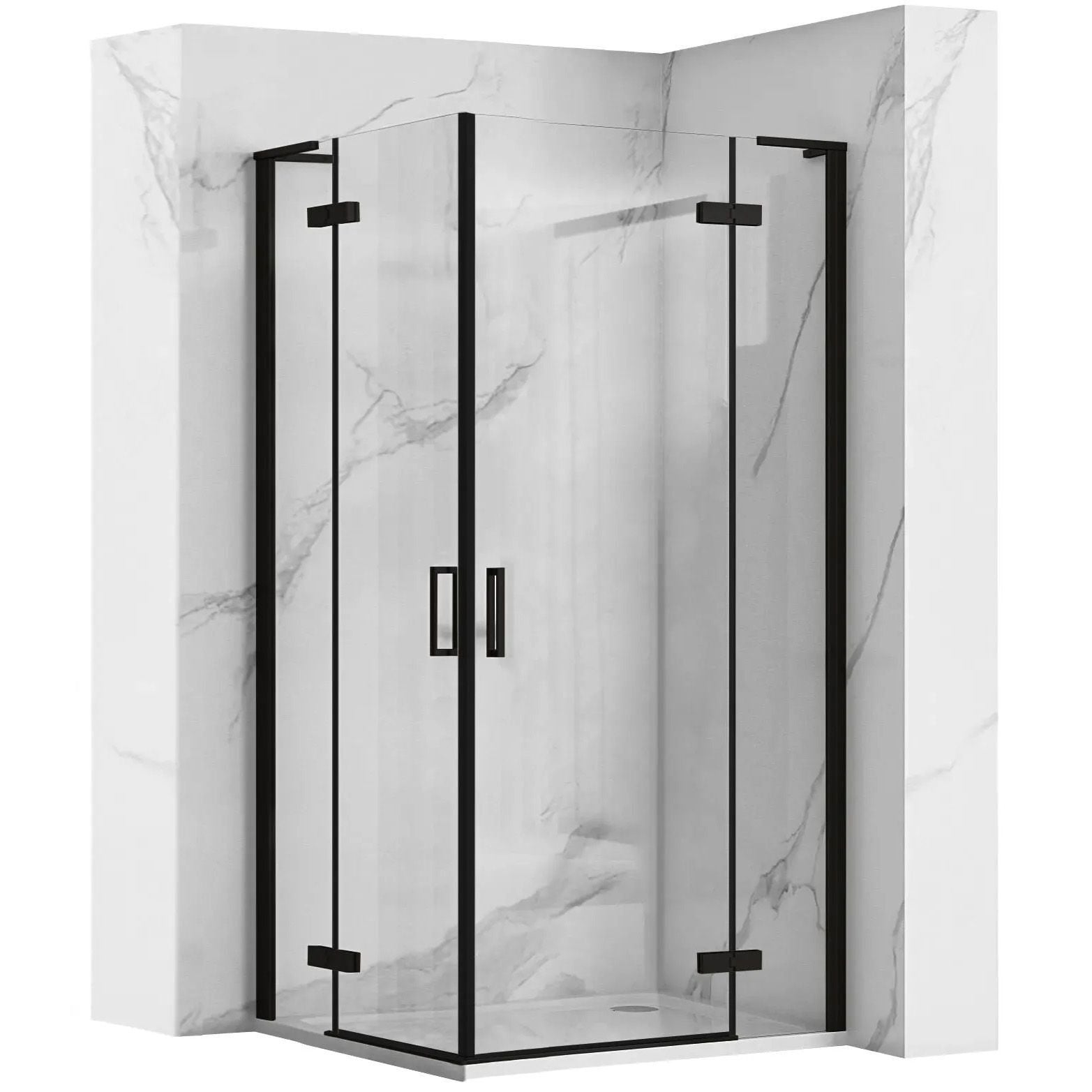 Rea douchecabine Hugo dubbel zwart 80x80 cm