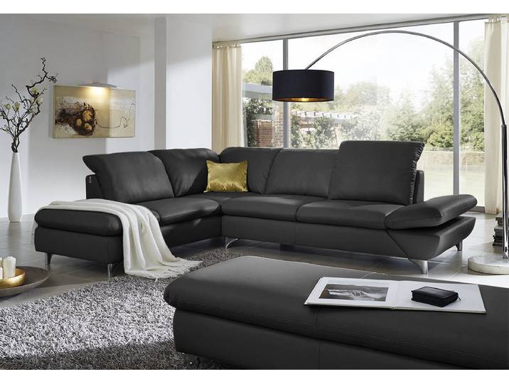 Ecksofa, Longlife Xtra-Leder Z73, Cream Weiß, 296×242 cm, Mit Kopfteil- & Sitztiefenverstellung, Klassisch, W.SCHILLIG