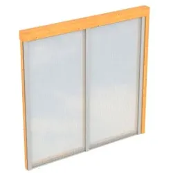 Seitenwand mit Polycarbonatplatten, Douglasie, unbehandelt, BxH 205x200cm, für Tiefe 250cm