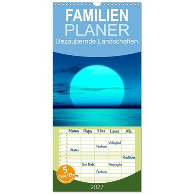 Familienplaner 2027 - Bezaubernde Landschaften mit 5 Spalten (Wandkalender, 21 x 45 cm) CALVENDO