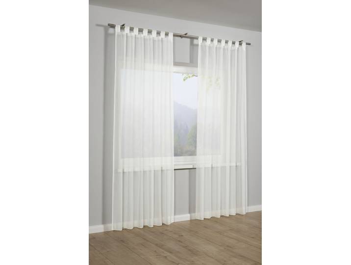 Gardine SEHLBACH Schal Voile Uni Gr. 1, weiß, B:140cm H:235cm, Polyester, Gardinen, Gardine, mit Schlaufen