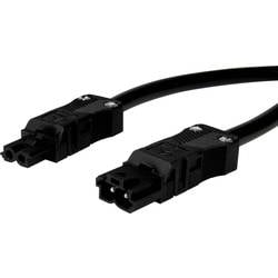 Adels-Contact 14876220 Netz-Anschlusskabel Netz-Stecker - Netz-Buchse Gesamtpolzahl: 2 Schwarz 2.00 m 50 St.