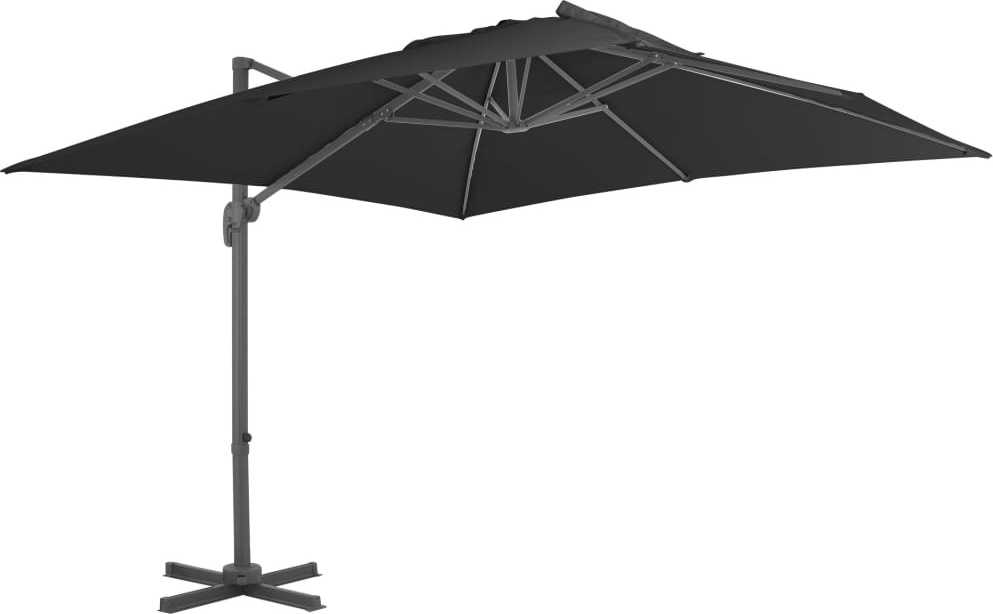 Ampelschirm mit Aluminium-Mast 300x300 cm Anthrazit