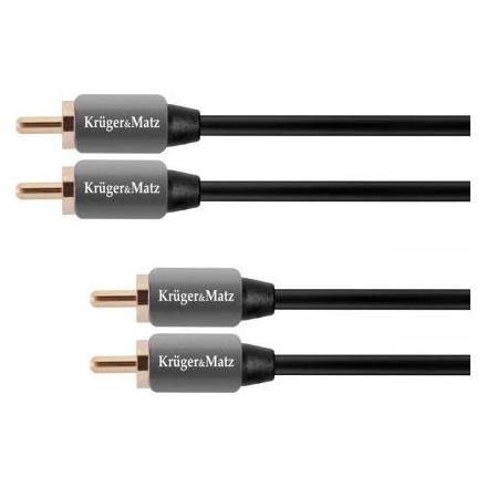 Krüger&Matz Kabel Kruger&Matz RCA (Cinch) x2 - RCA (Cinch) x2 3m szary (KM0306) (3 m, Cinch Kabel) (33377274)