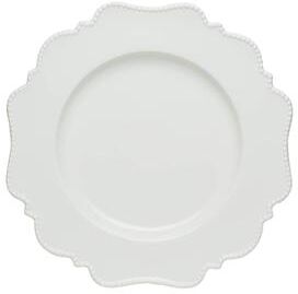 "Red Vanilla Pinpoint White Round Platter 12.5"""