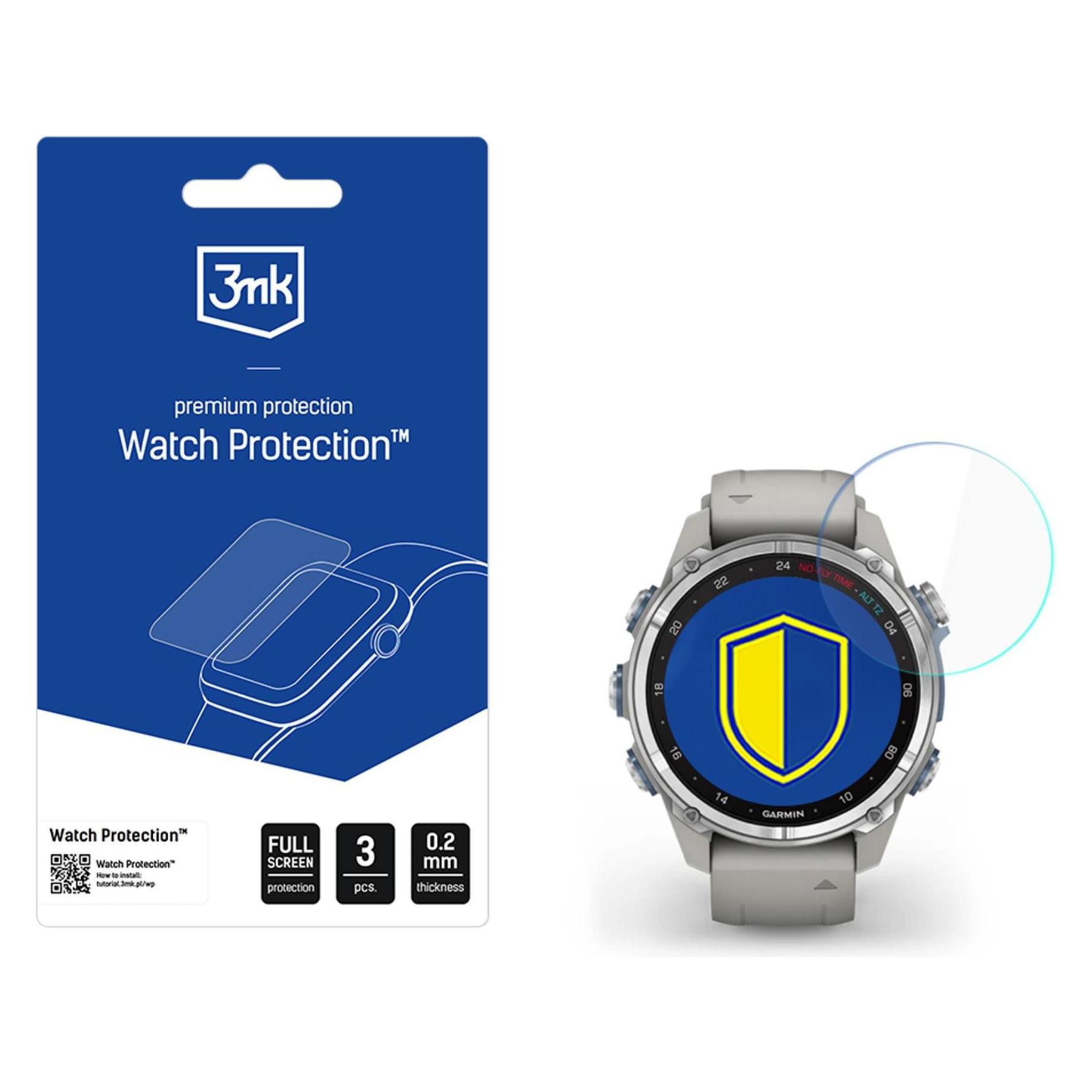 3MK Smartwatch Screen Protector Watch Protection FlexibleGlass for Garmin Descent Mk3 / Mk3i (43mm) (W-3WPrFG-GDMk3-0)