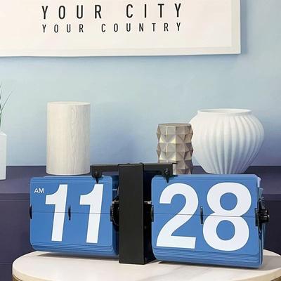Uplift Picks Modern Retro Auto Flip Wall And Desk Clock With Large Digital Display black And Blue