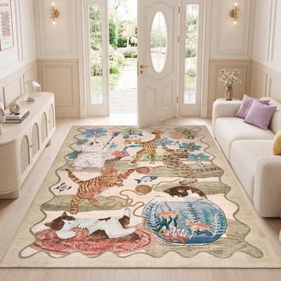 Garvee Playful Cats Area Rugs for Living Room Bedroom