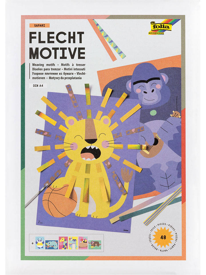 folia PAPER Flechtmotive ''Safari'' - 48 Teile - ab 3 Jahren - onesize