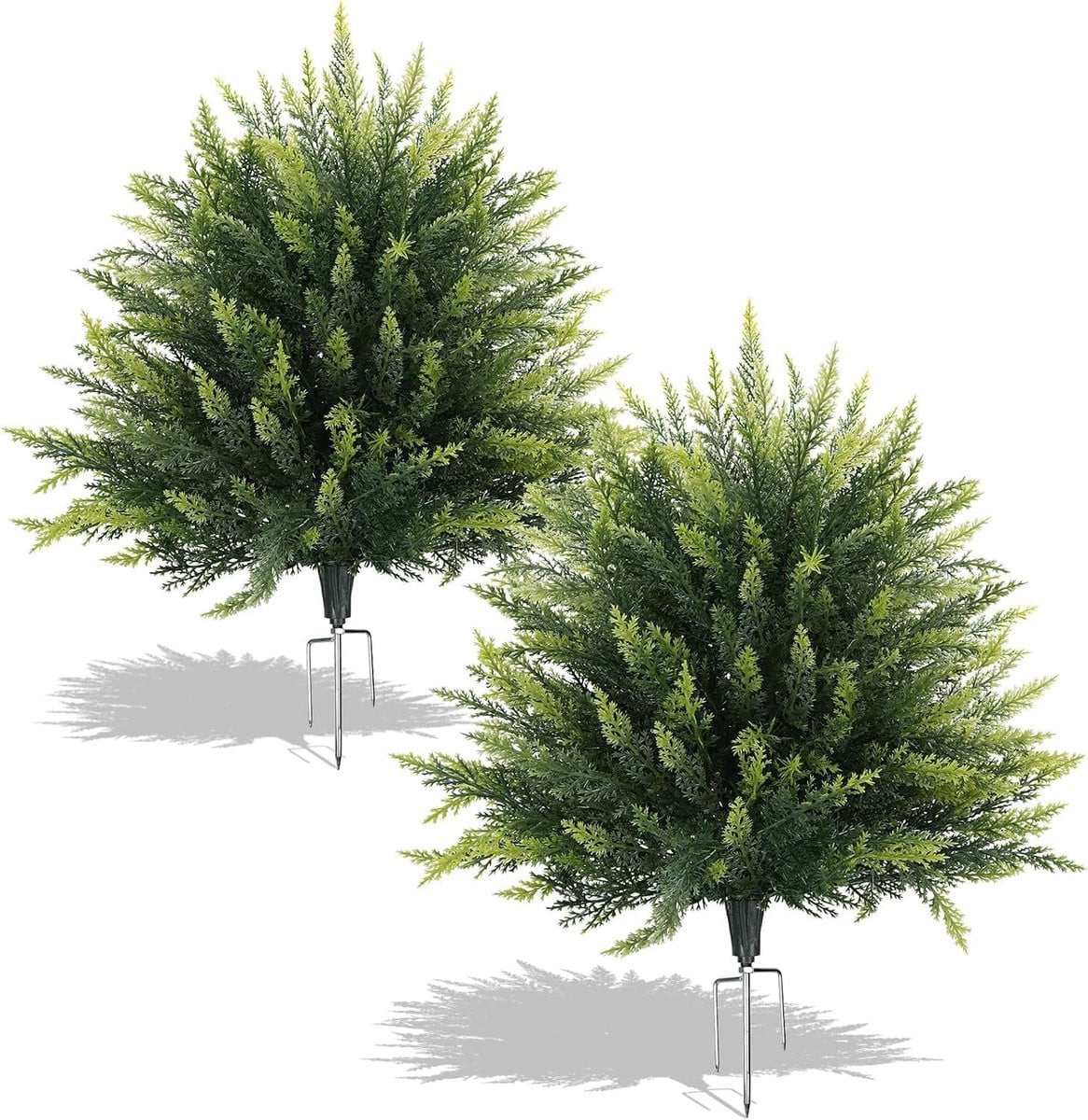 Bossi Set van 2 Kunstmatige Buxusbomen voor Buiten met Grondpennen, 60 cm