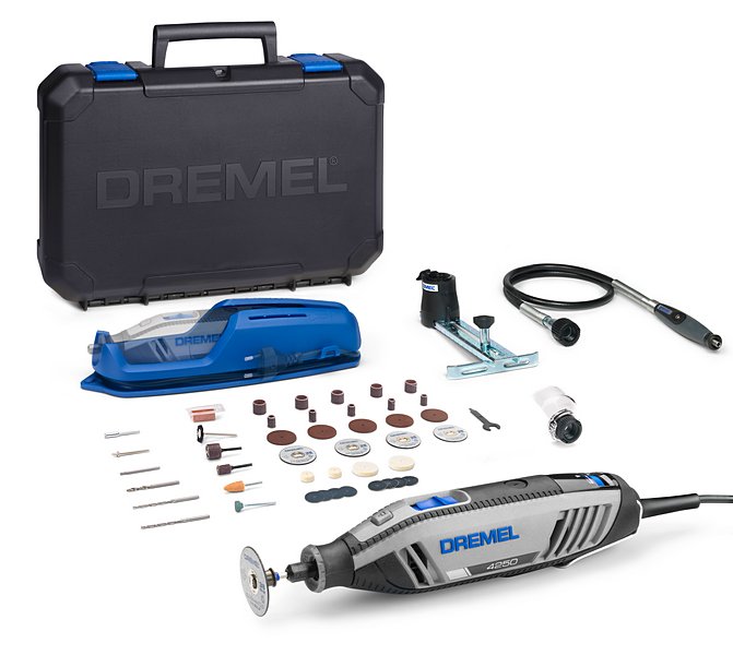 Bosch Dremel 4250, kabelgebundenes Multifunktionswerkzeug, 45 Zubehöre, 3 Vorsatzgeräte F0134250JF