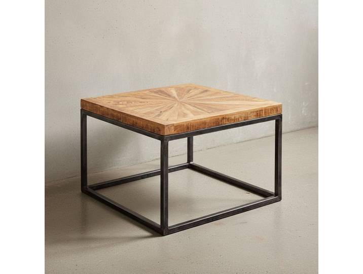 KADIMA DESIGN Couchtisch Mangoholz Kaffeetisch mit großem Design & Ablagefläche