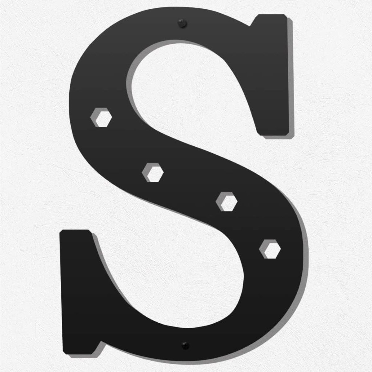 Metalen Letter Decoratie Wandbord Alfabet Zwart - Hoogte: 30 cm