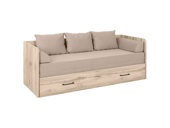 Bettsofa - Samt 150 x 200cm Samt Holz/Eiche Sonoma Dekor Eiche