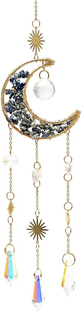 Suncatcher maan met lapis lazuli - 8 cm