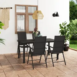 vidaXL 5-tlg. Garten-Essgruppe Schwarz