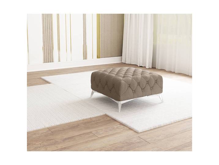 Repose-pieds I 80cm Marron Microfibre Enza: Cappuccino