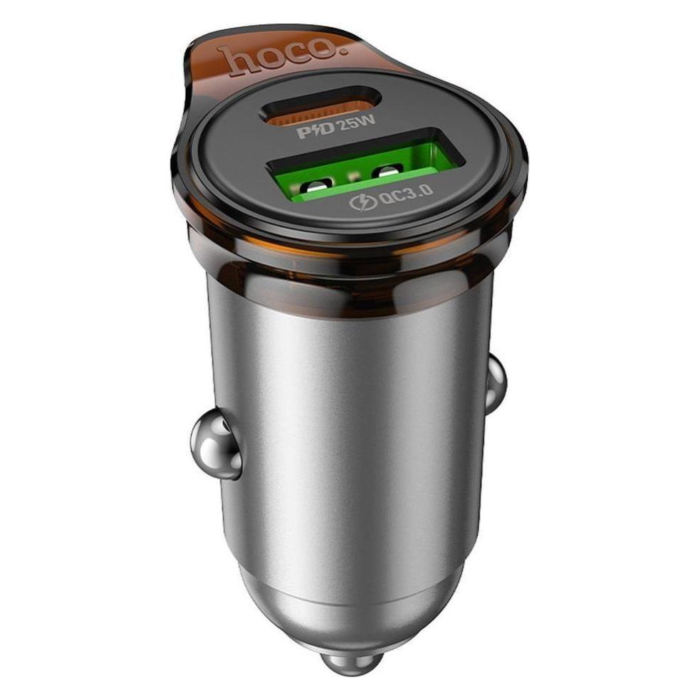 Hoco Auto charger car charger USB A + Type C PD QC3.0 43W NZ16A metal gray (54680601)